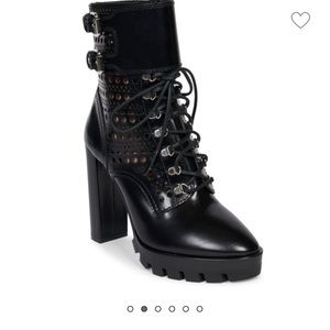 Alaia lasercut leather ankle boots